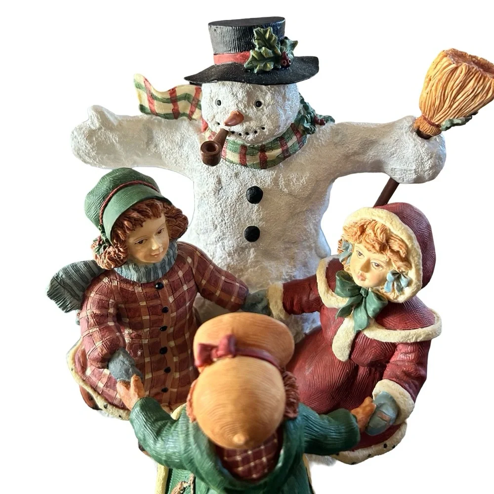 Vtg 1998 Susan Winget Merry Round Snowmen #4 Figurine by Lang & Wise W/ Box